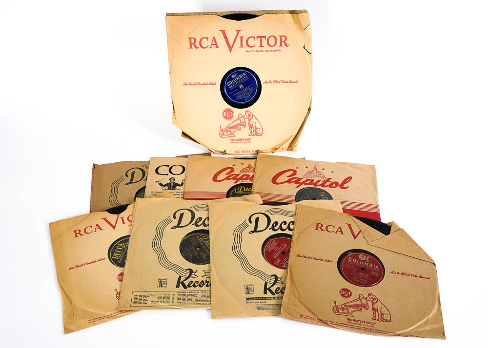Assorted Columbia and Decca 10" & 12" 78 RPM Records