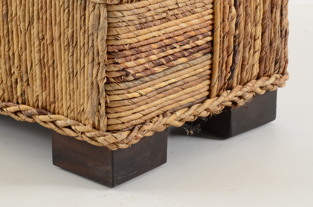 Woven Jute Storage Bench EBTH