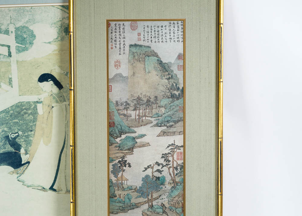 Collection of Framed Asian Artwork