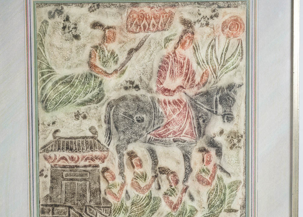 Asian Stone Rubbing Pair