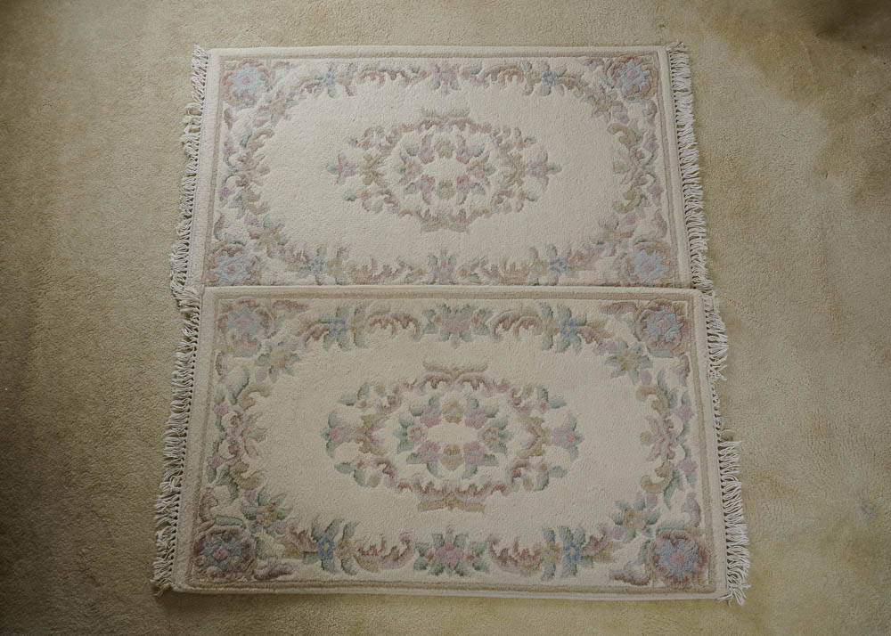 Floral Embellished Rug Pair