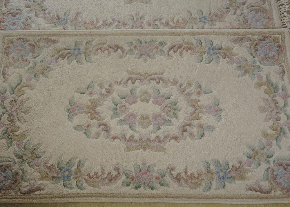 Floral Embellished Rug Pair