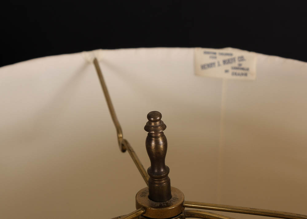 Painted Lamp Pair with Silk Shades