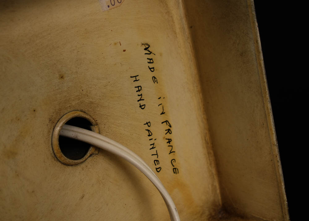 Painted Lamp Pair with Silk Shades