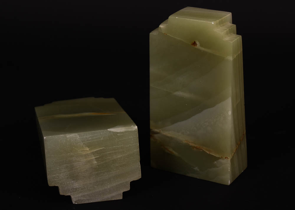 Italian Alabaster Trinket Box and Stone Bookends