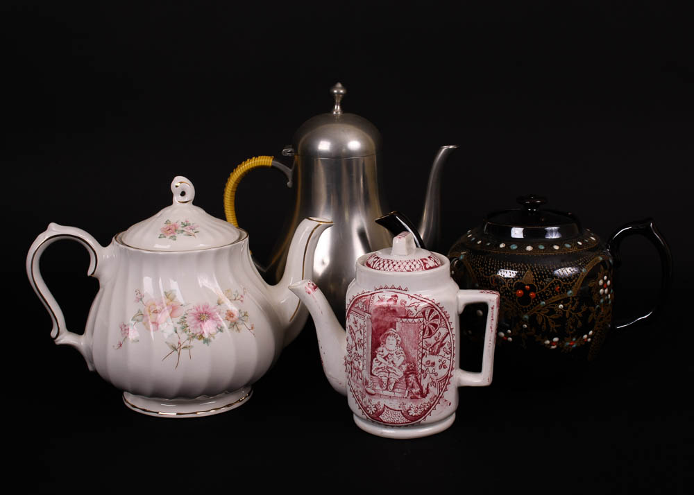 Trio of Decorated Teapots
