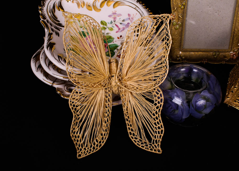 Eclectic Collection of Floral Themed Home Decor Items