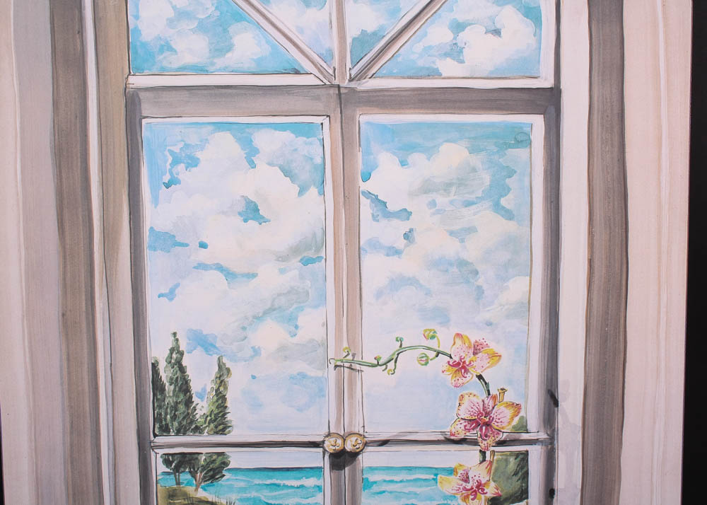 Hand Painted Faux Window Panel by Kristy B. Edwards