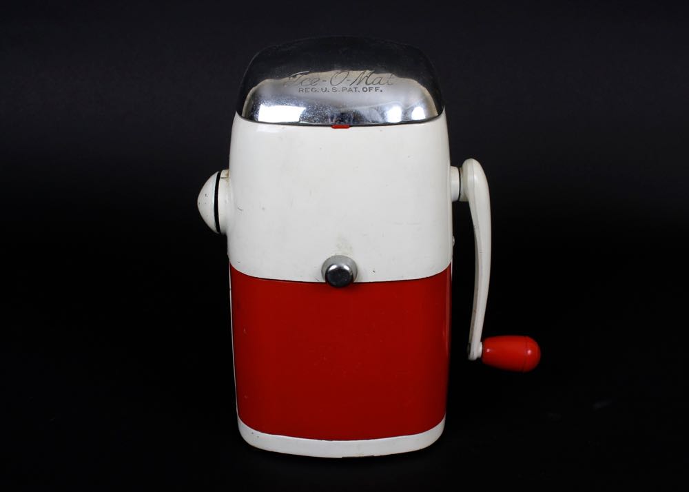 Vintage Ice-O-Mat Ice Crusher and Ice Bucket