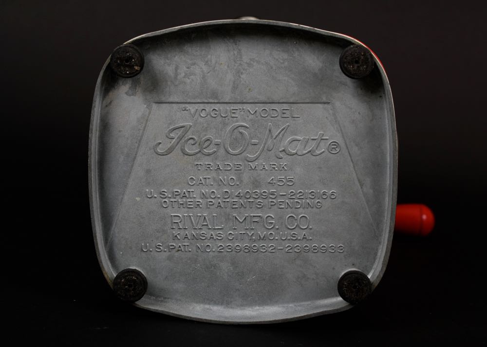 Vintage Ice-O-Mat Ice Crusher and Ice Bucket