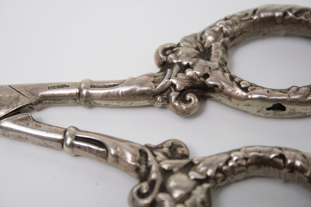 Antique Solid Sterling Grape Shears