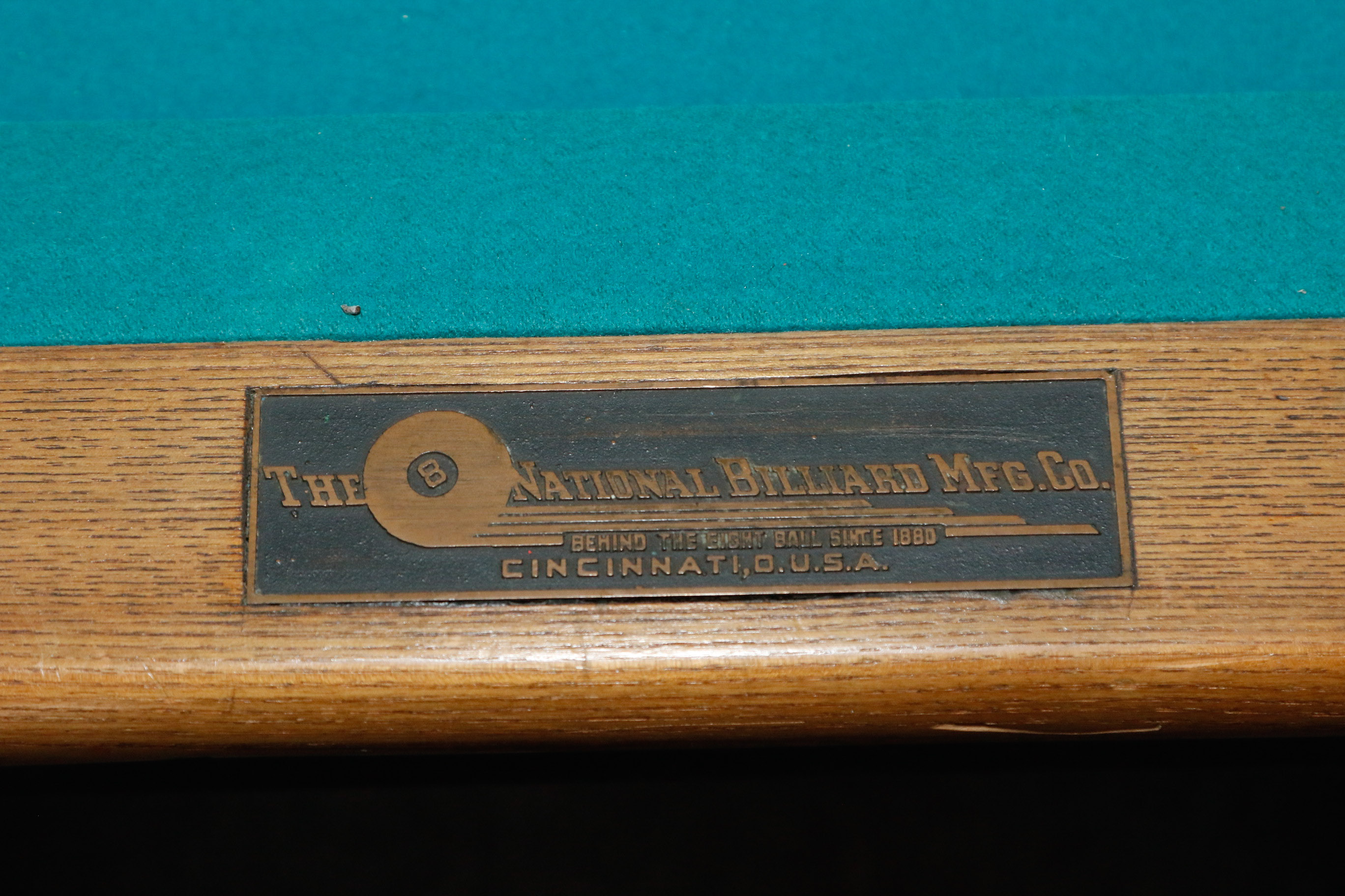 National Billiard Mfg. Co. Pool Table