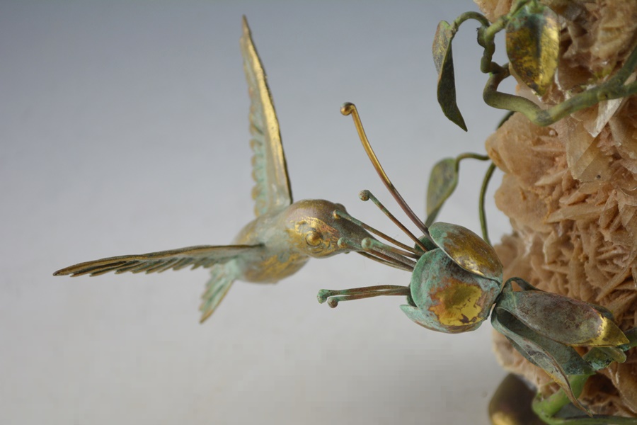 Nobert Roessler L/E Signed "Hummingbird" Sculpture