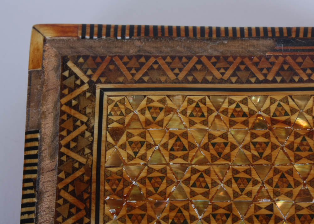 Vintage Parquet and Mother of Pearl Trinket Box