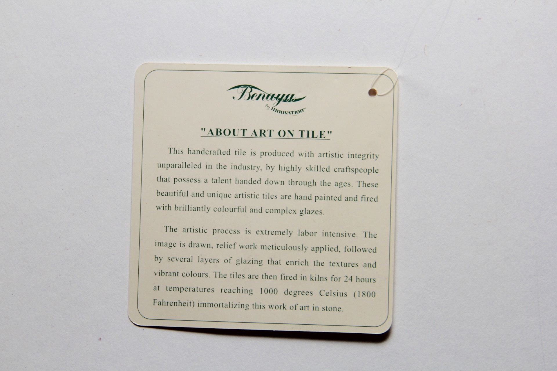 Set of Benaya Tile Art by Michael Menashy