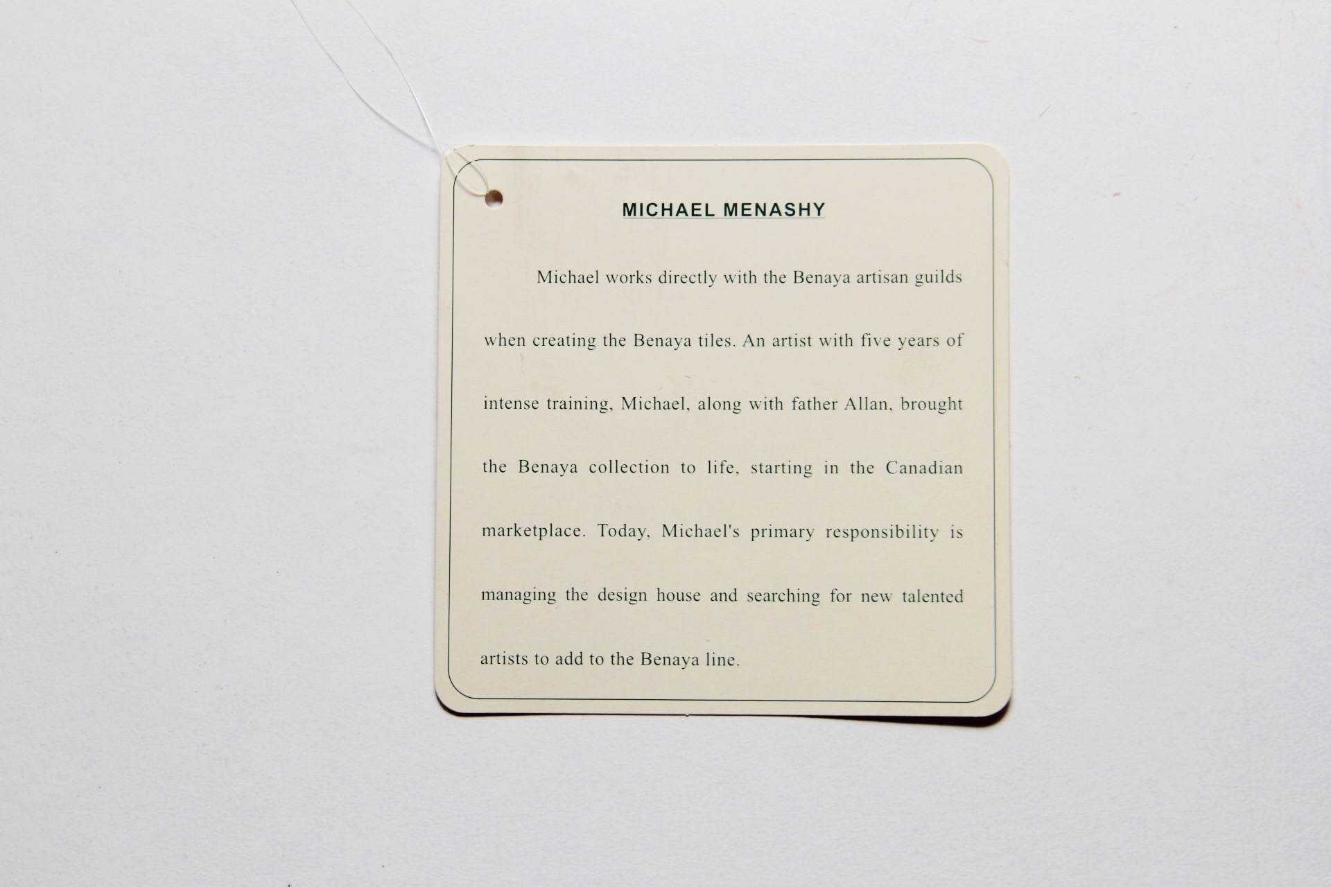 Set of Benaya Tile Art by Michael Menashy