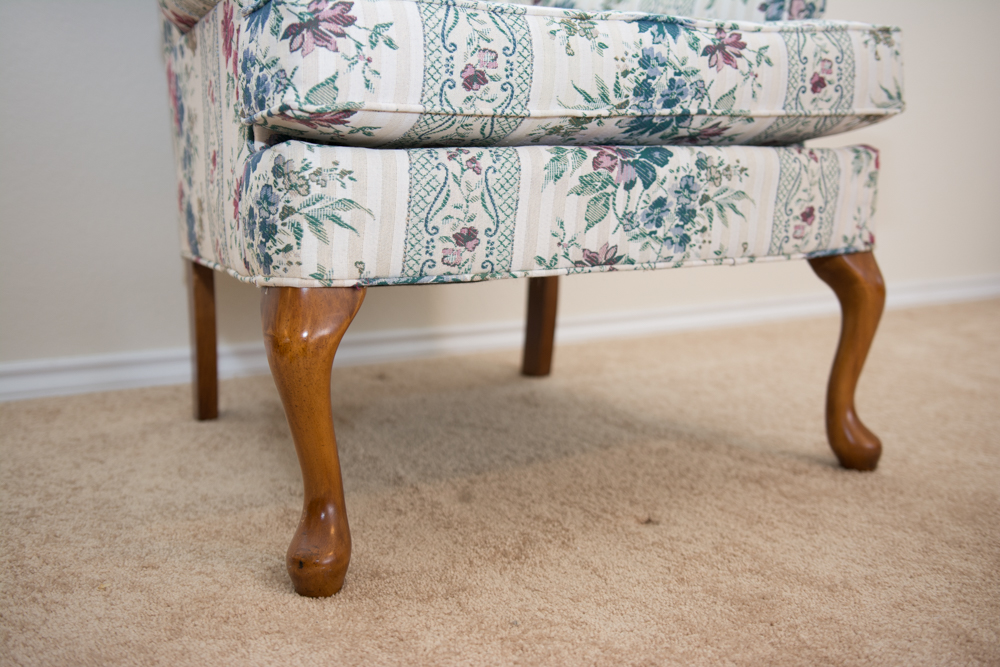 Floral Print Wingback Chair