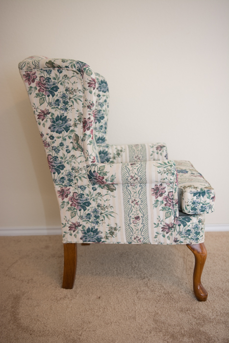 Floral Print Wingback Chair
