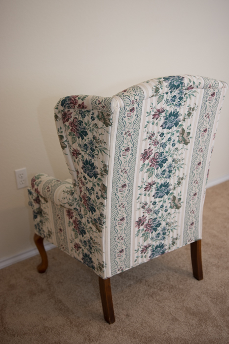 Floral Print Wingback Chair