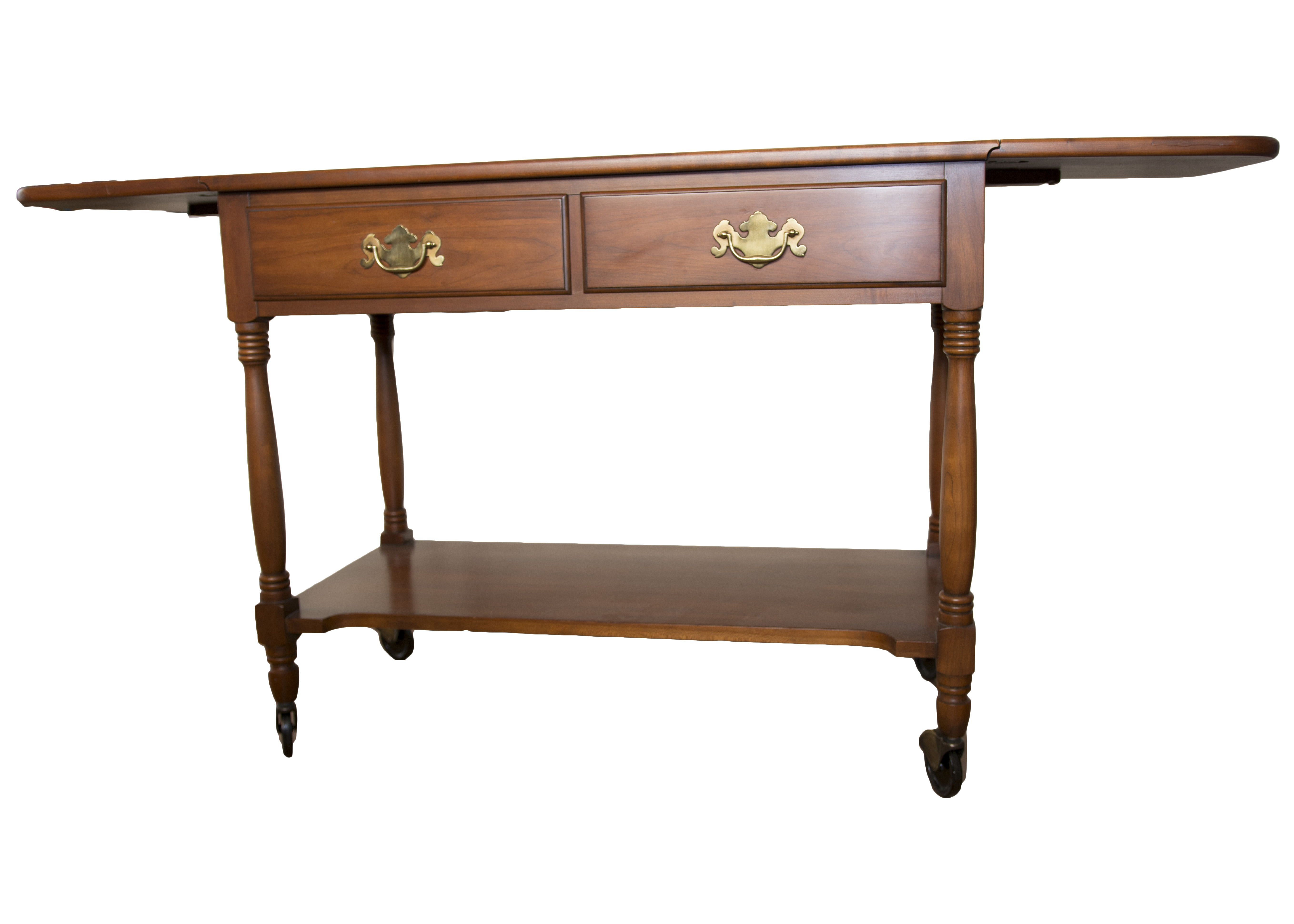 Cherry Wood Dining Room Serving Cart Manufactured by Henkel-Harris