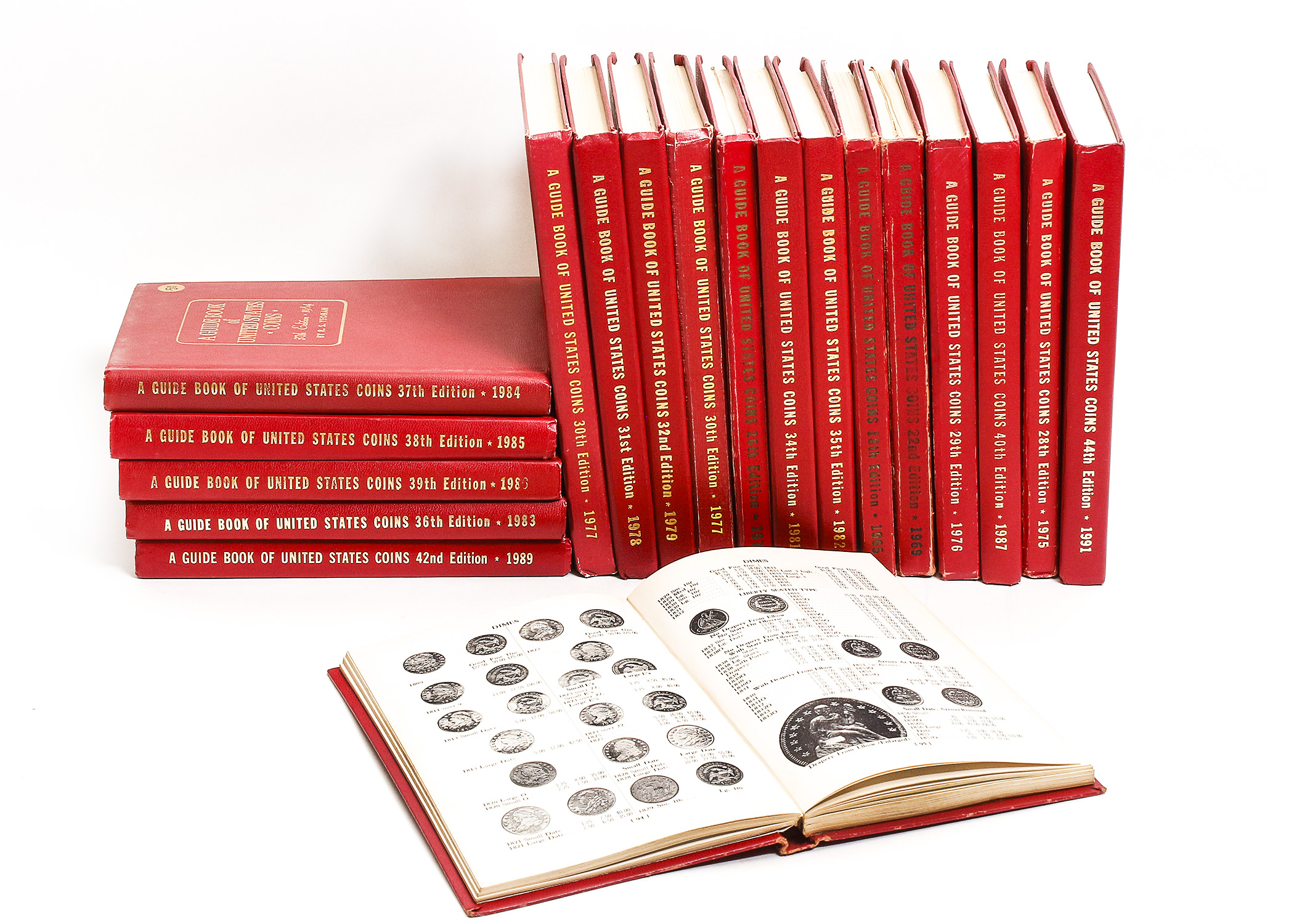 19 Vintage Editions of "A Guide Book of United States Coins" by R.S. Yeoman
