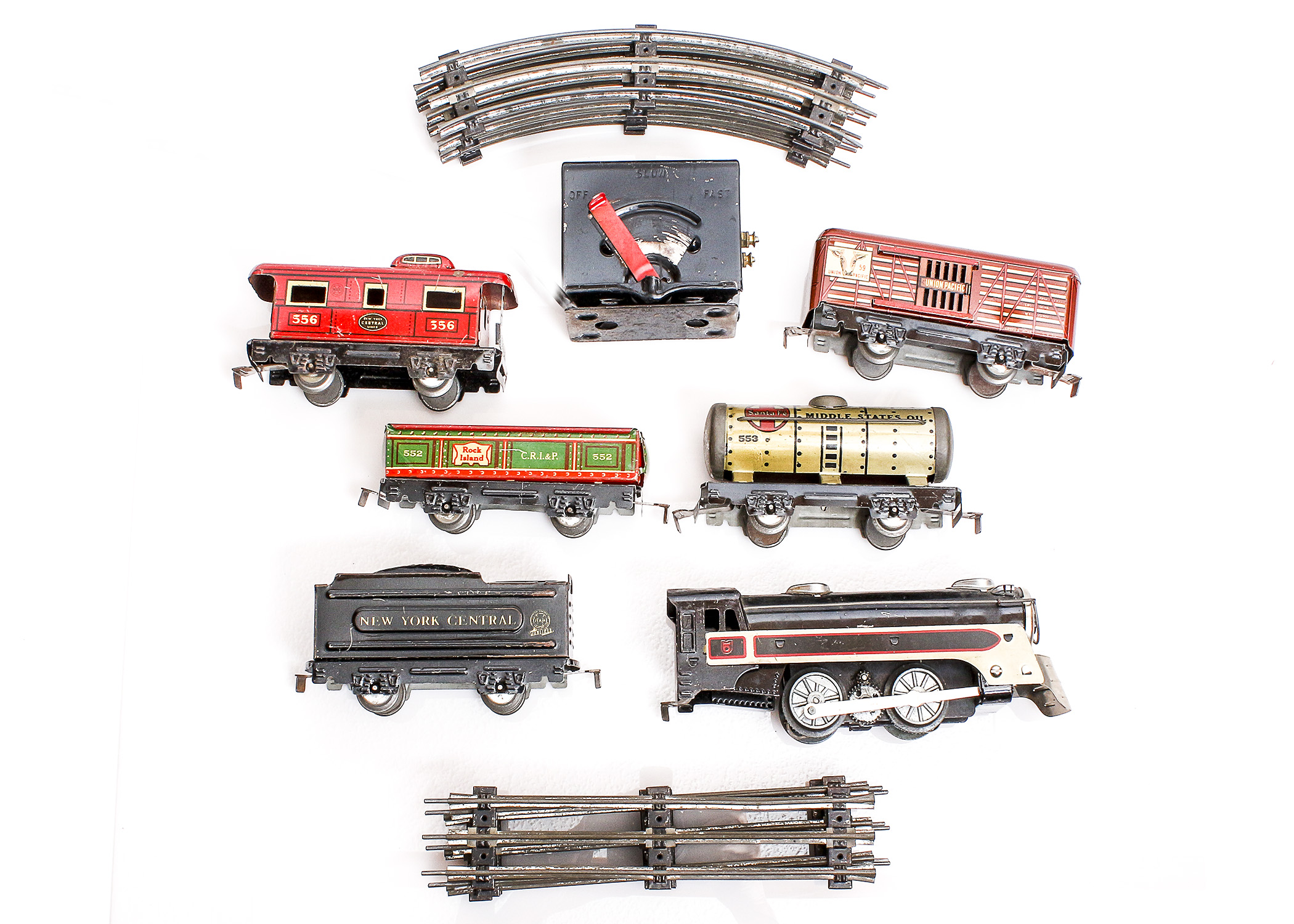 Vintage Louis Marx & Co. New York Central Tin Train Set Circa 1945