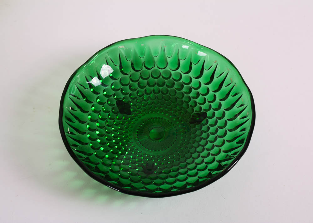 Assorted Green Glass Collection.