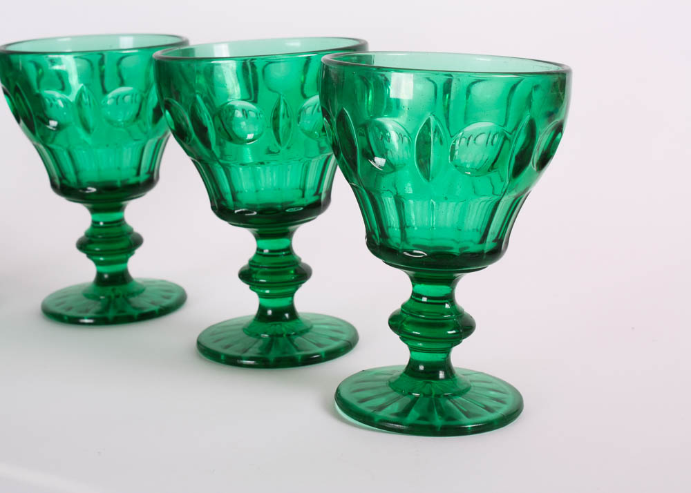 Assorted Green Glass Collection.