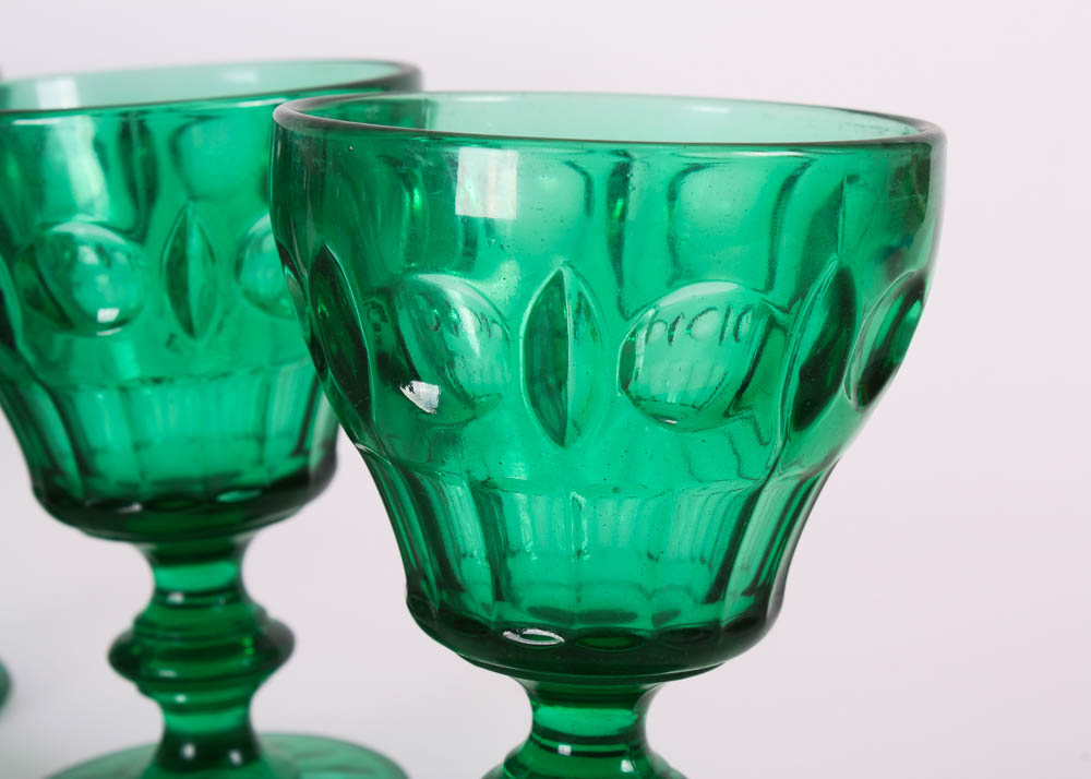 Assorted Green Glass Collection.