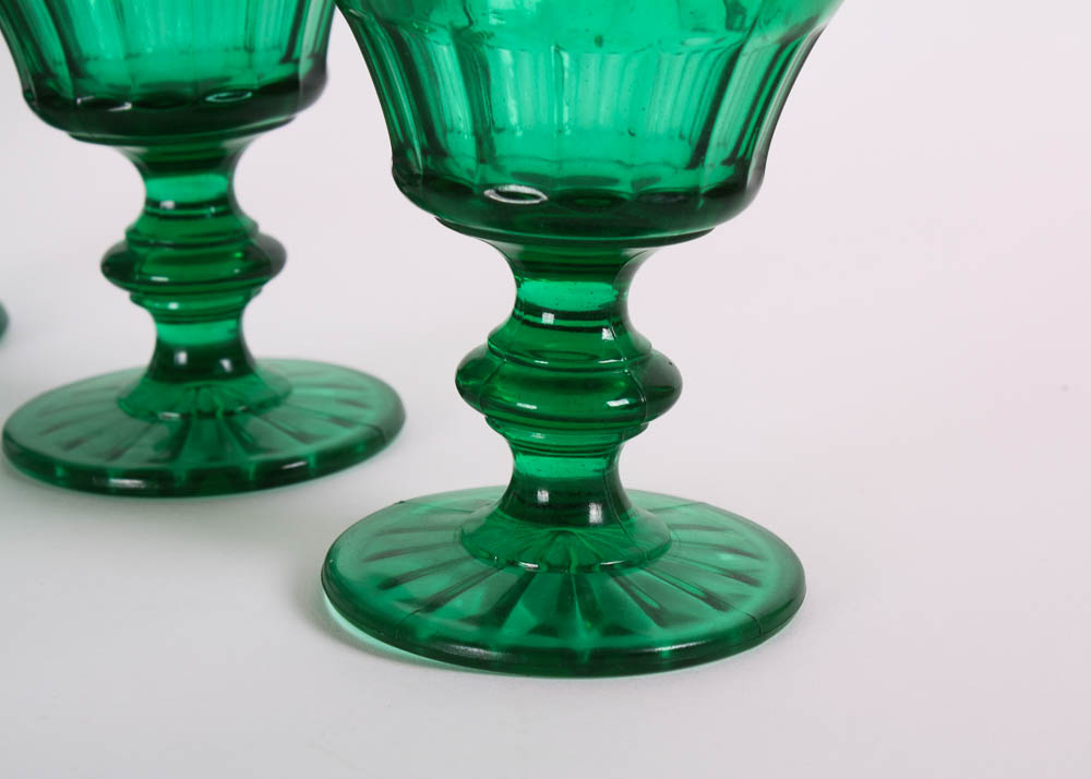 Assorted Green Glass Collection.