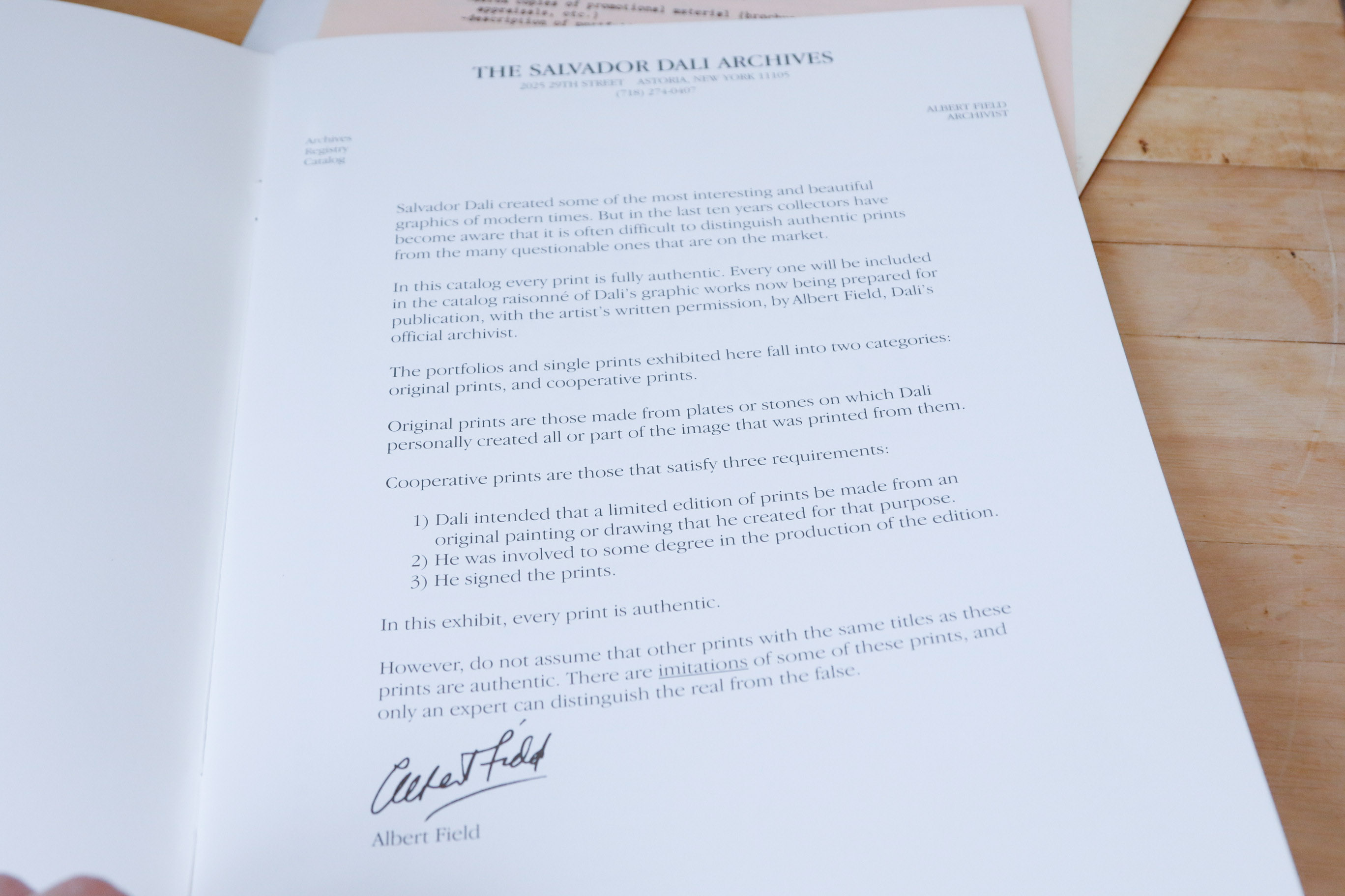 Author Signed Official Salvador Dali "The Complete Graphic Works"