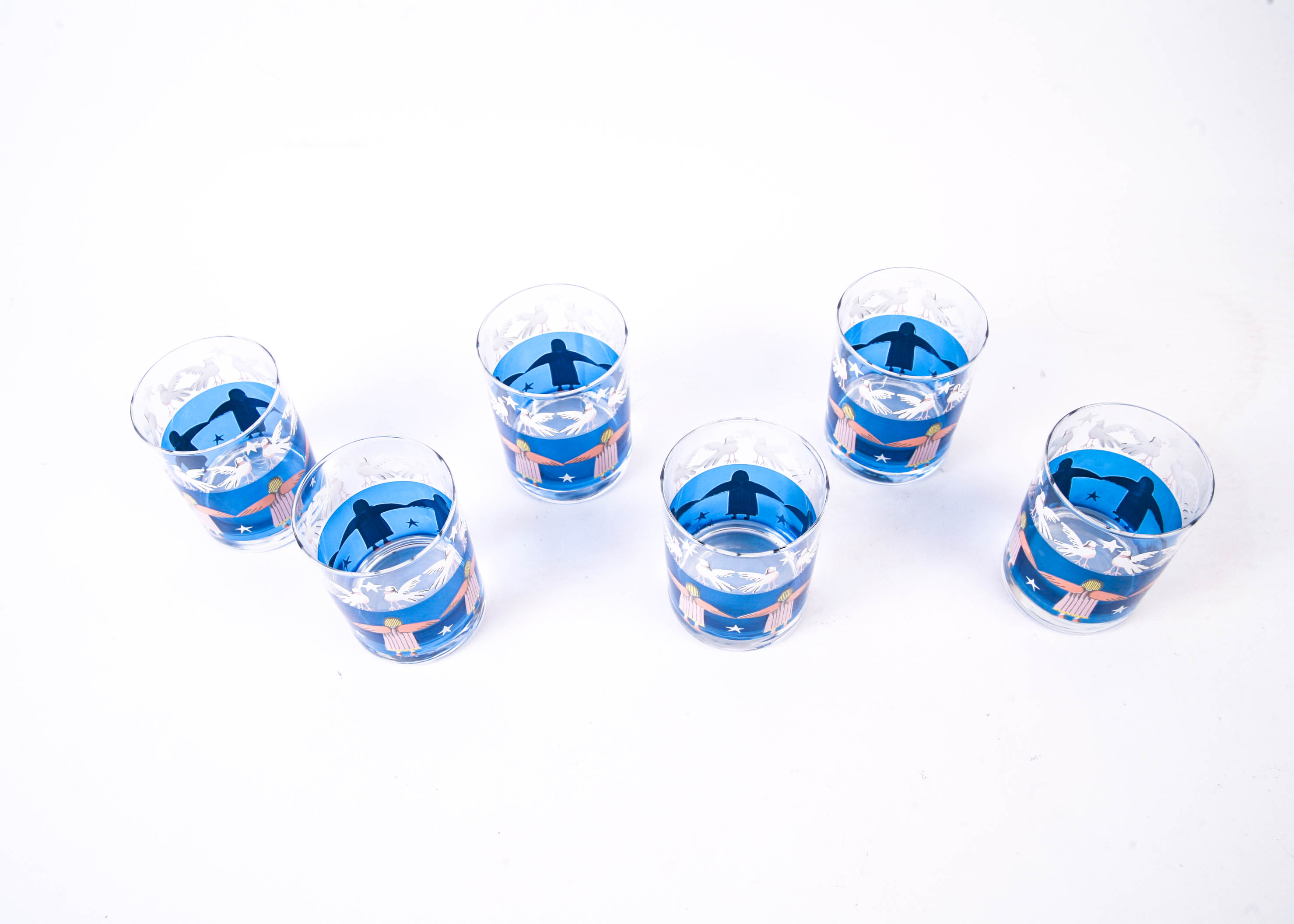 Vintage Neiman Marcus Angel and Dove High Ball Glasses