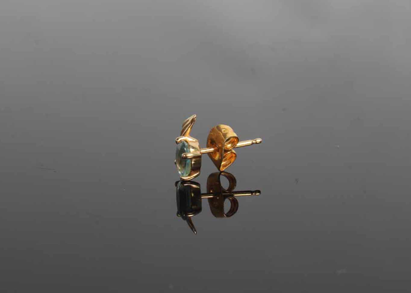 14K Gold Aquamarine Earrings