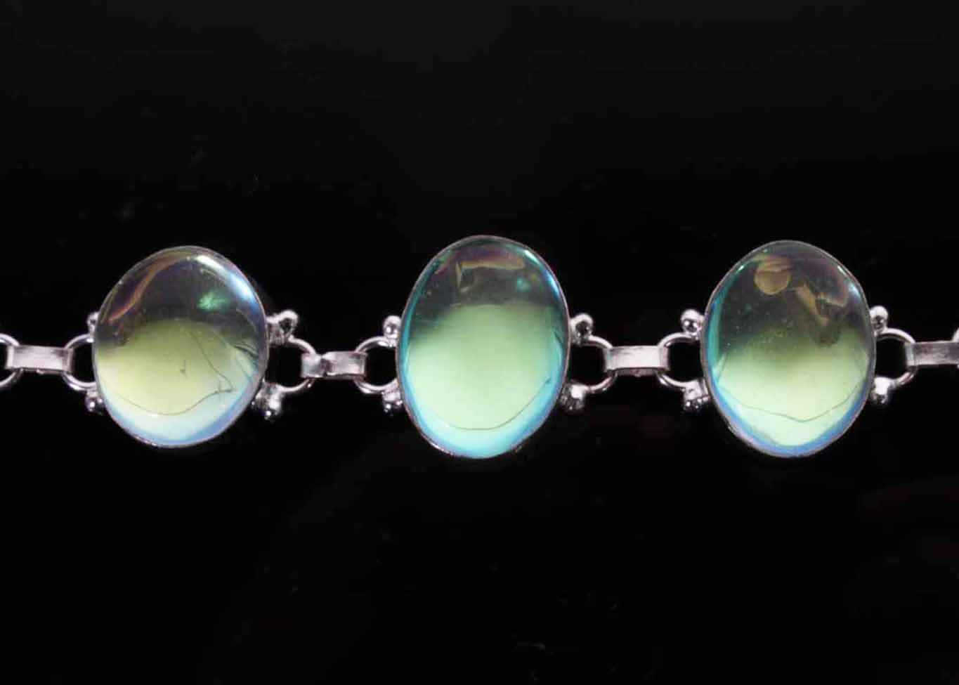 Sterling Silver Plated Foiled Glass Bracelet