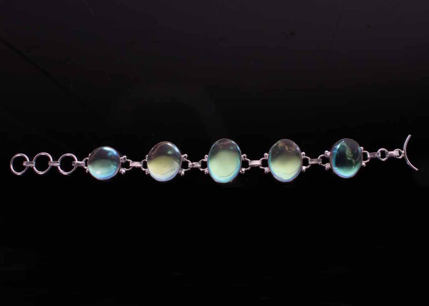 Sterling Silver Plated Foiled Glass Bracelet