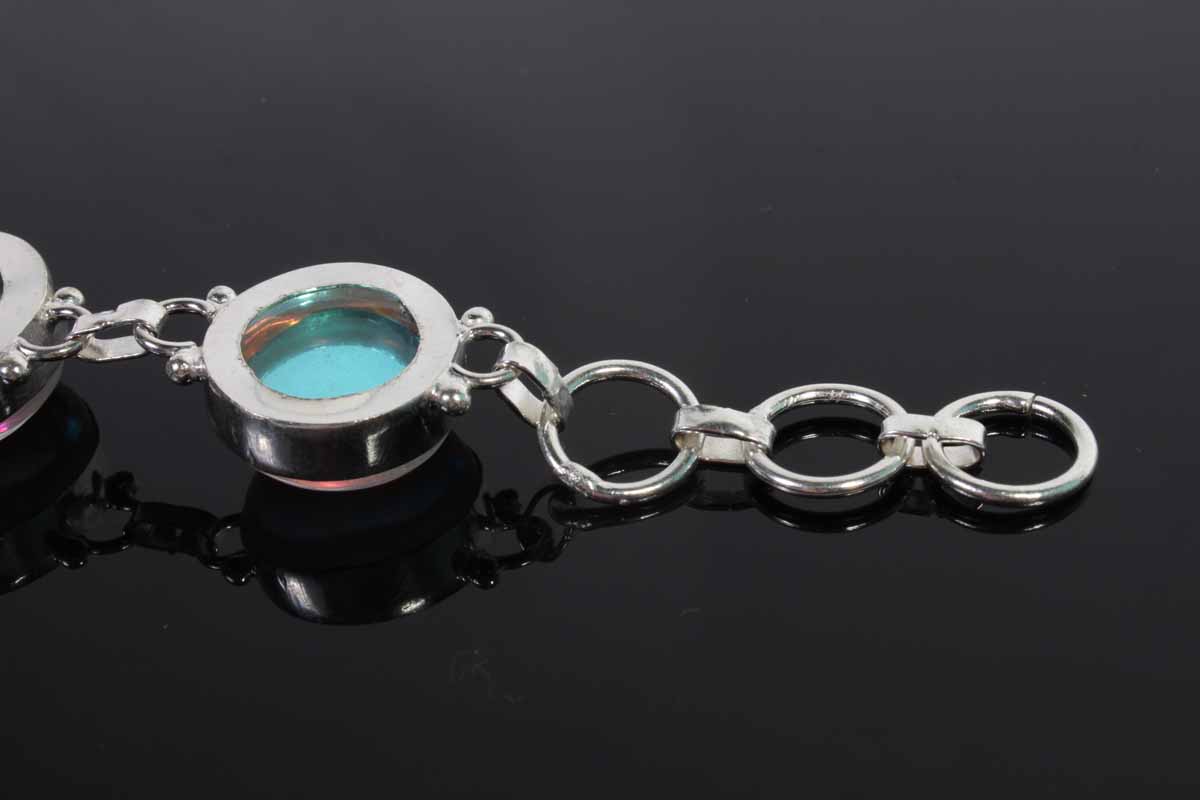 Sterling Silver Plated Foiled Glass Bracelet