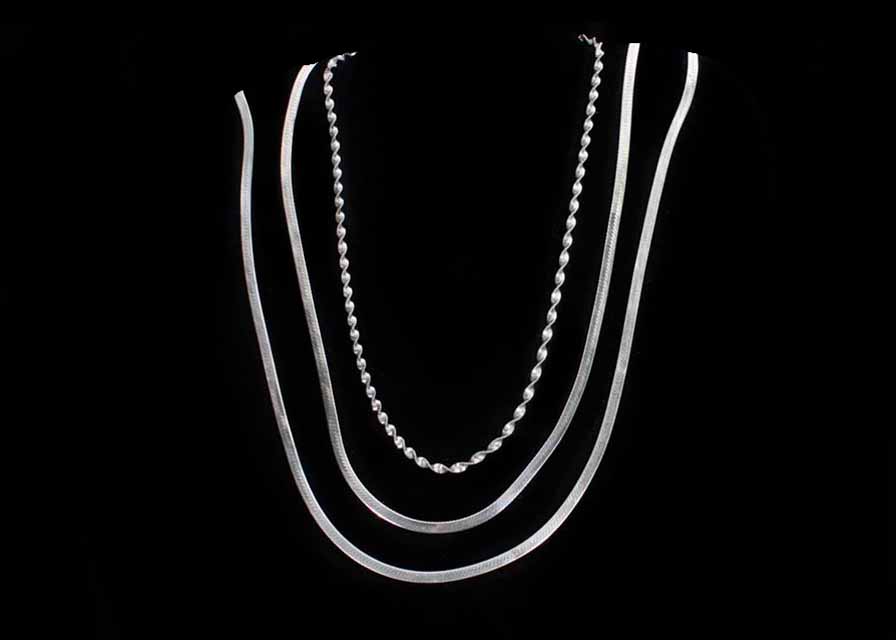 Trio of Sterling Silver Chains