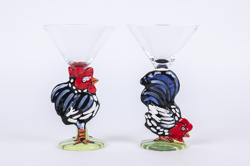 Assortment of Colorful Glassware