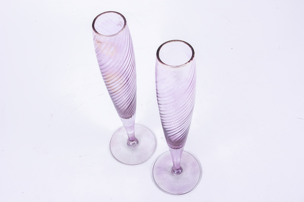 Assortment of Colorful Glassware