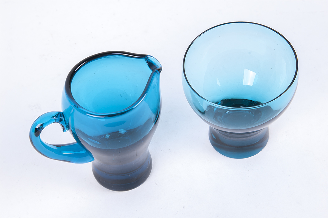 Assortment of Colorful Glassware