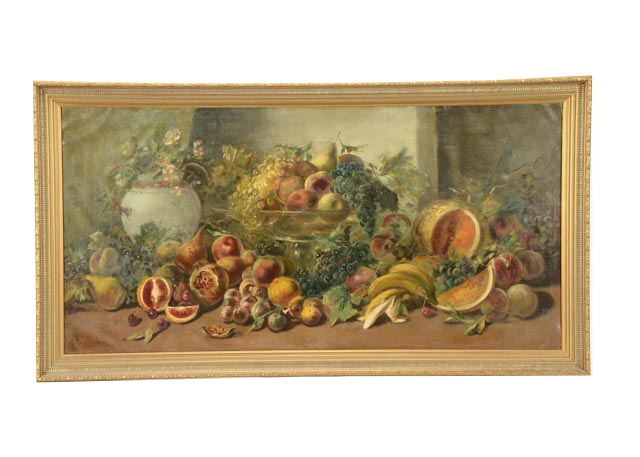 Original Oil on Canvas Still Life with Fruit