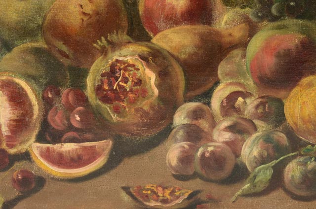 Original Oil on Canvas Still Life with Fruit