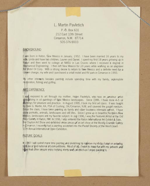 L. Martin Pavletich Original Pastel Landscape "Rayado Creek"