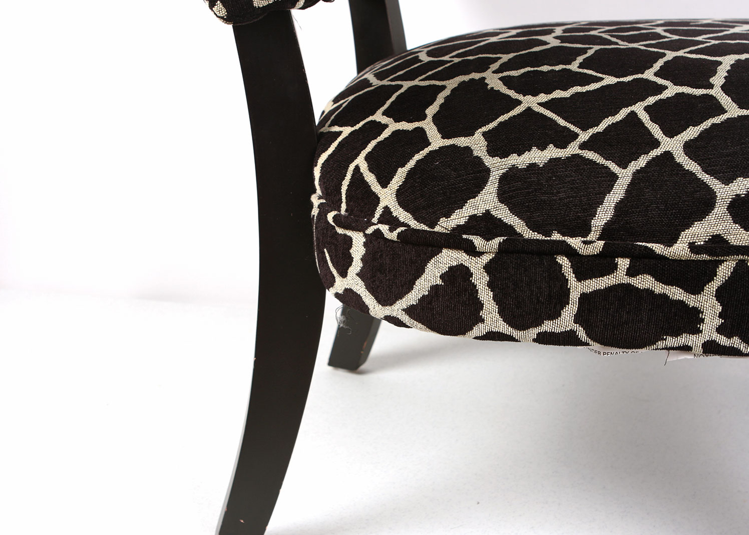 Black and White Giraffe Print Upholstered Accent Chair