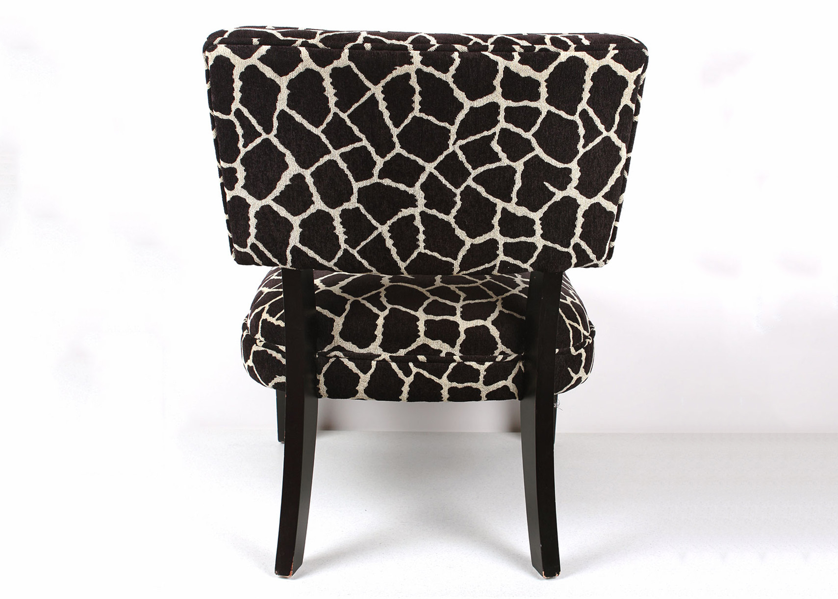 Black and White Giraffe Print Upholstered Accent Chair