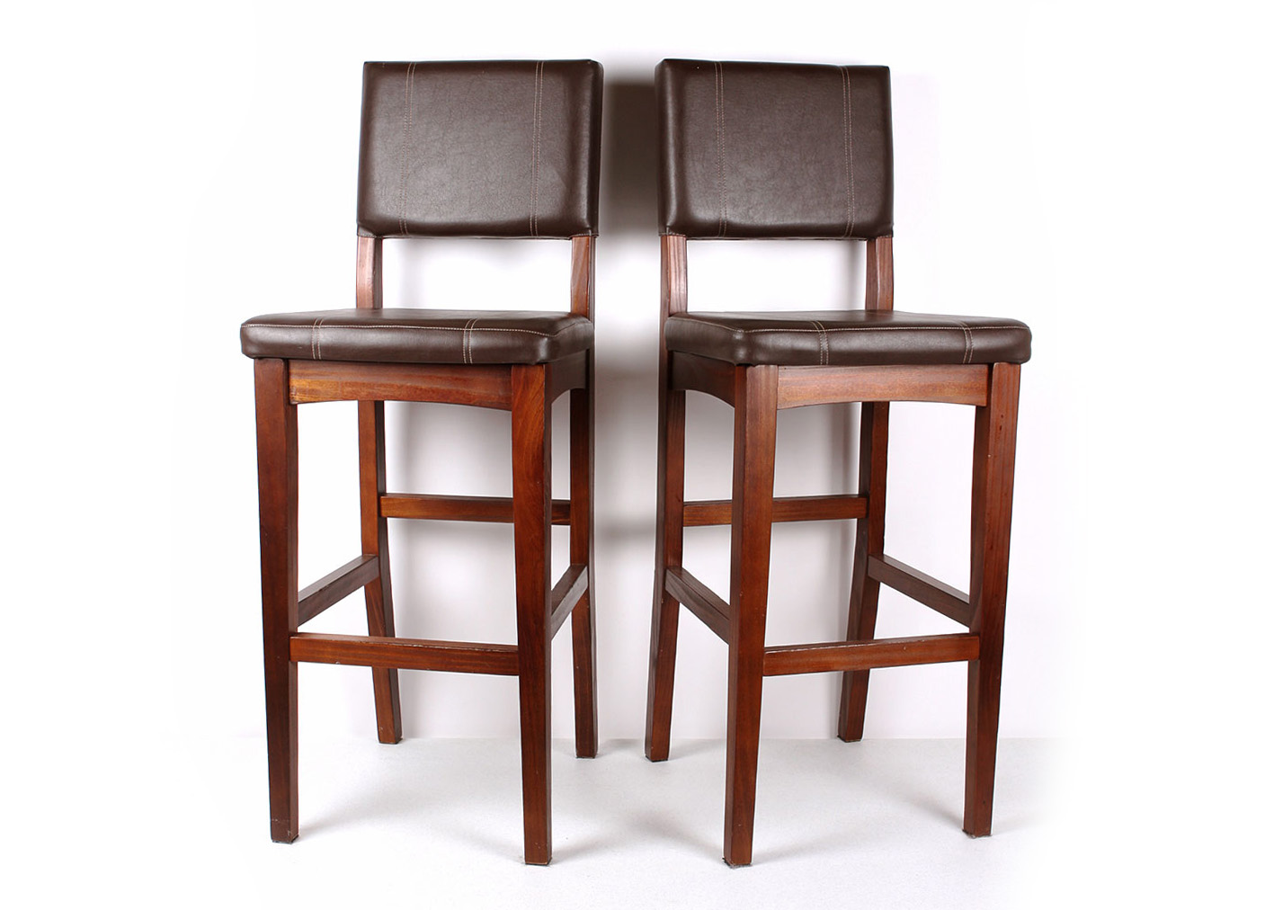 Counter Height Faux Leather Backed Stools