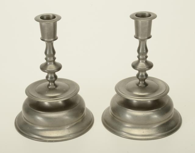Pair of Gorham Pewter Candle Holders with Salt & Pepper Set EBTH