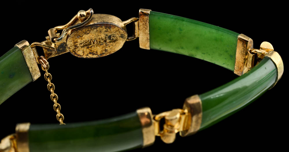 Nephrite Bracelet, Pendant and Dyed Chalcedony Earrings