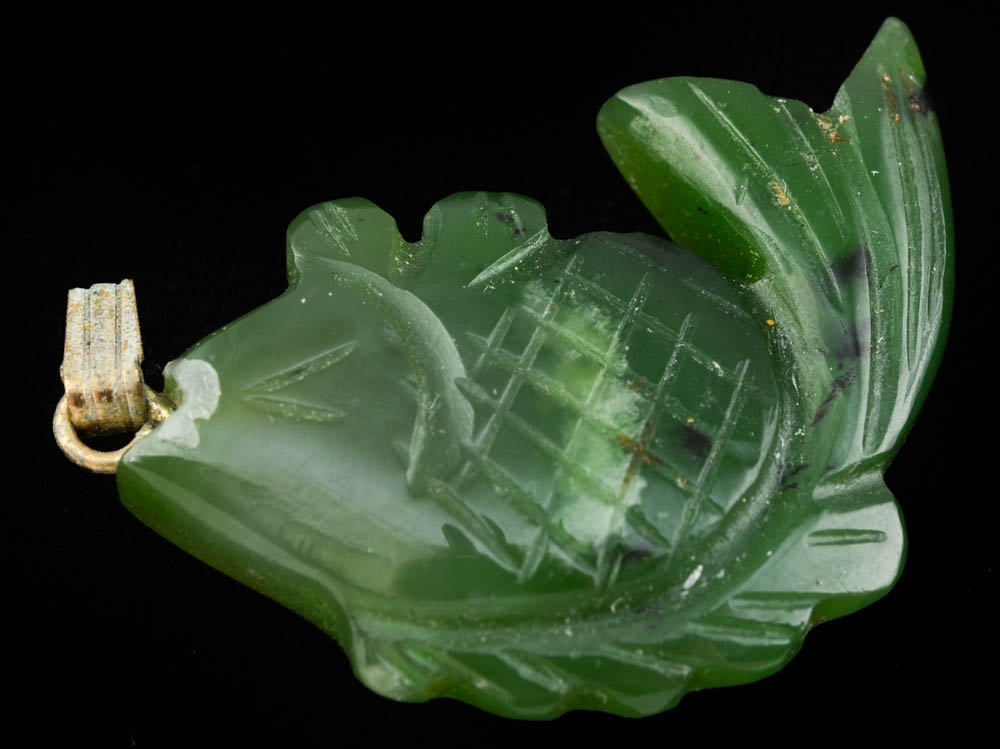 Nephrite Bracelet, Pendant and Dyed Chalcedony Earrings
