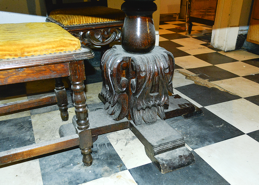 Vintage Gothic Revival Style Dining Table and Chairs